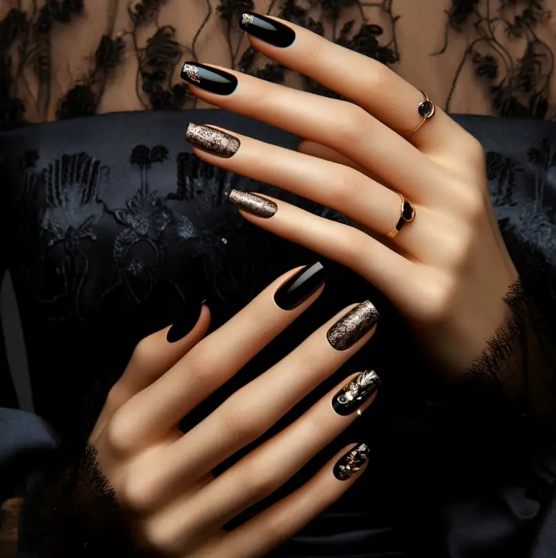 Uñas para combinar con Vestido Negro