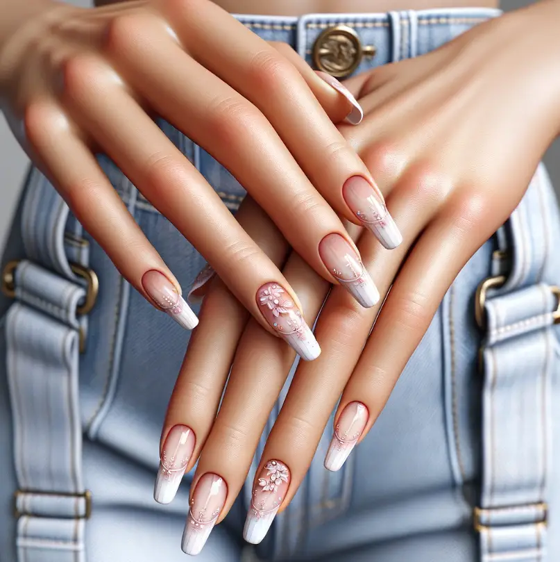 Uñas para ir a un Baby Shower de Niña