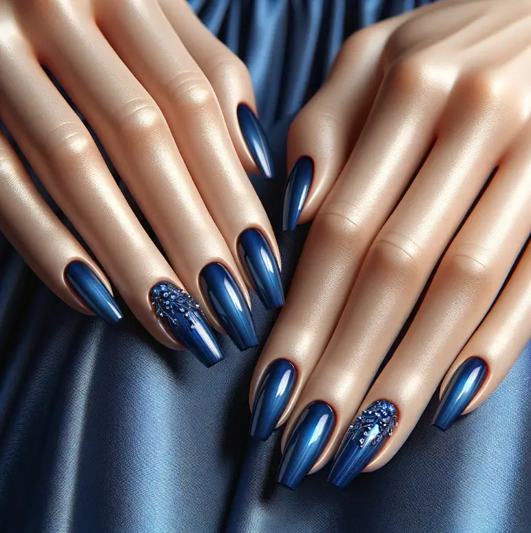 Uñas para un Vestido Azul Rey