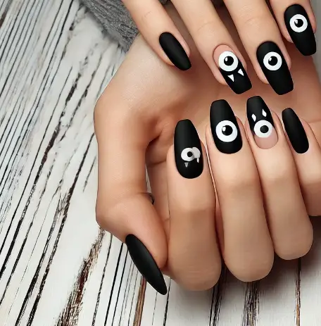 Uñas para Halloween Negras